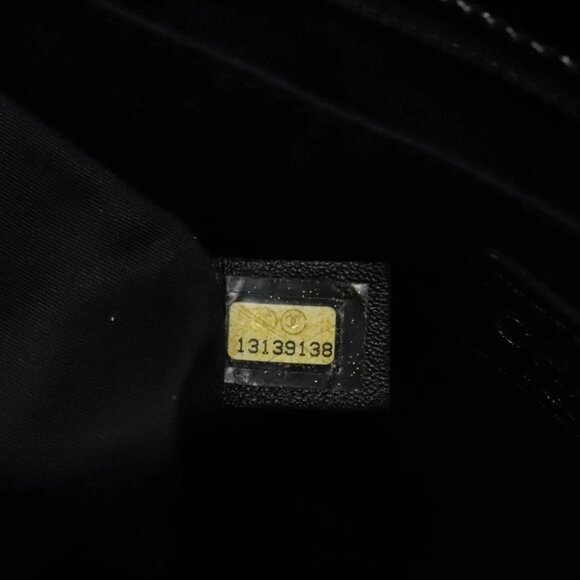 CHANEL Matelasse Chain Shoulder Bag Patent leather Black Silver CC Auth bs18654 - Picture 12 of 16